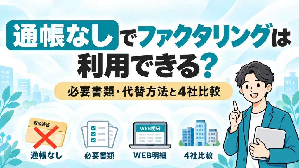 通帳なしでファクタリングは利用できる？必要書類・代替方法と4社比較