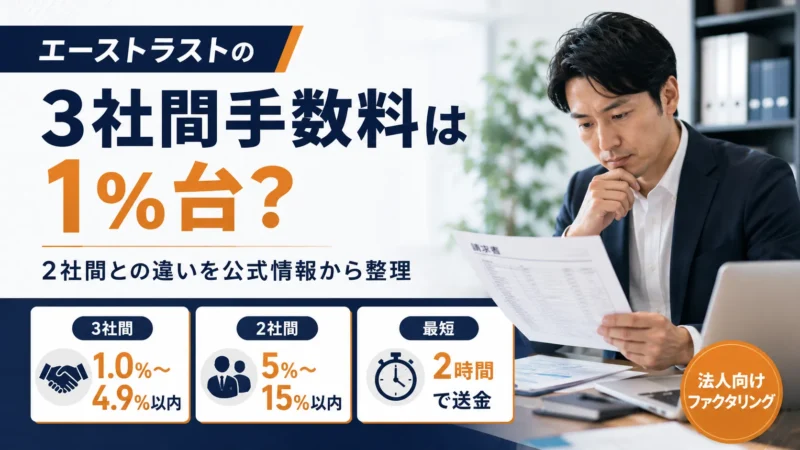 エーストラストの3社間手数料は1%台？2社間との違いを解説【2026年版】