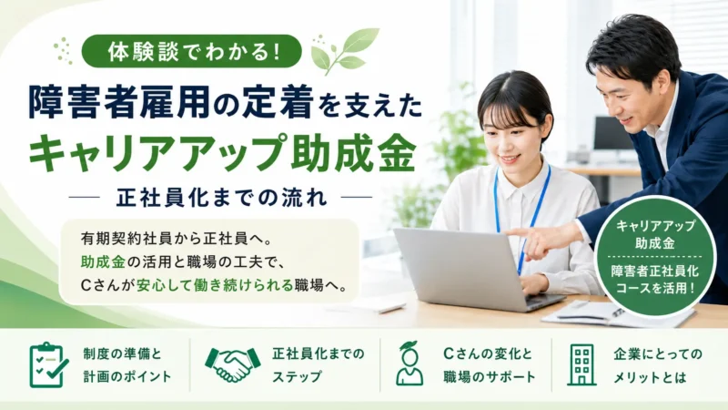 障害者雇用の定着を支えたキャリアアップ助成金｜正社員化までの流れ