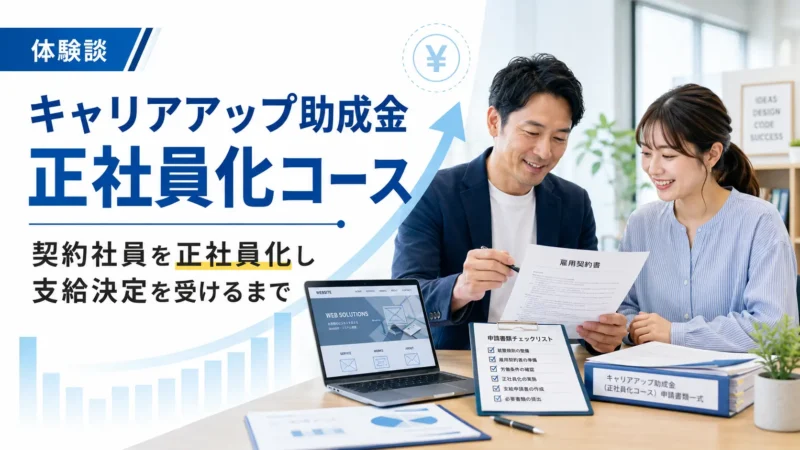 キャリアアップ助成金 正社員化コースを申請した体験談｜契約社員を正社員化し支給決定を受けるまで