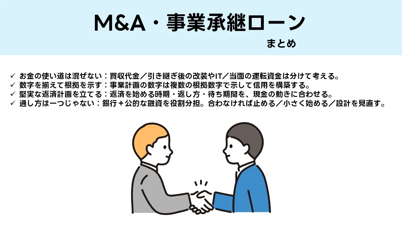 M&Aローン まとめ 戦略活用 成長加速 中小企業 実務チェックリスト