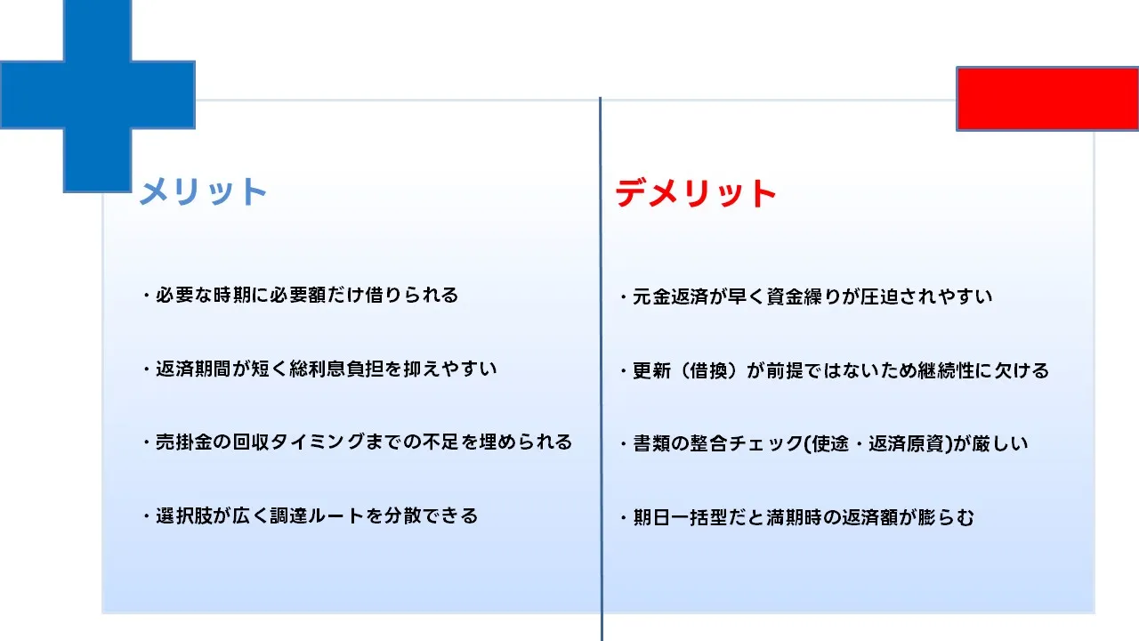 短期運転資金融資の長所と短所:迅速調達と更新リスクを理解する