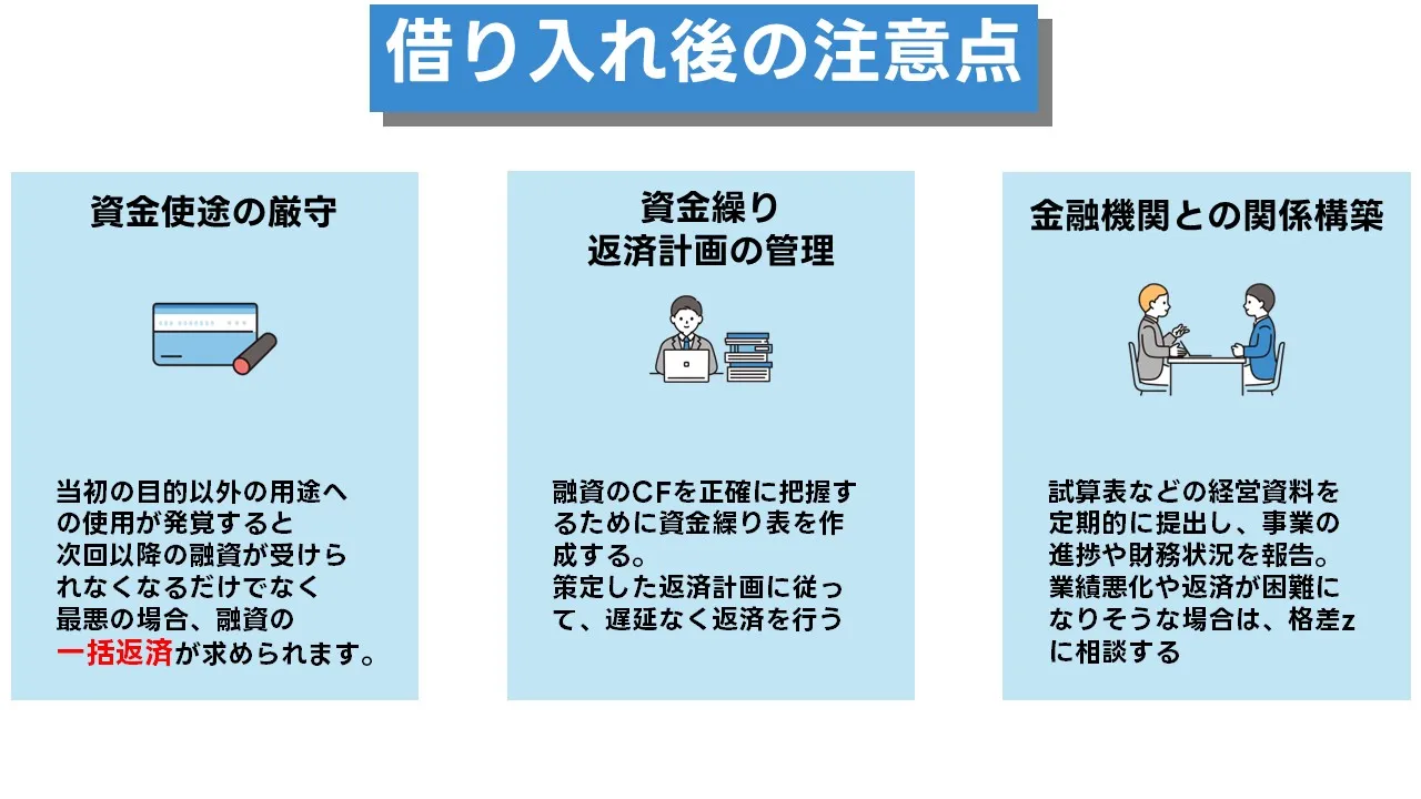 事業融資実行後の資金管理と金融機関との付き合い方を検討する日本人経営者