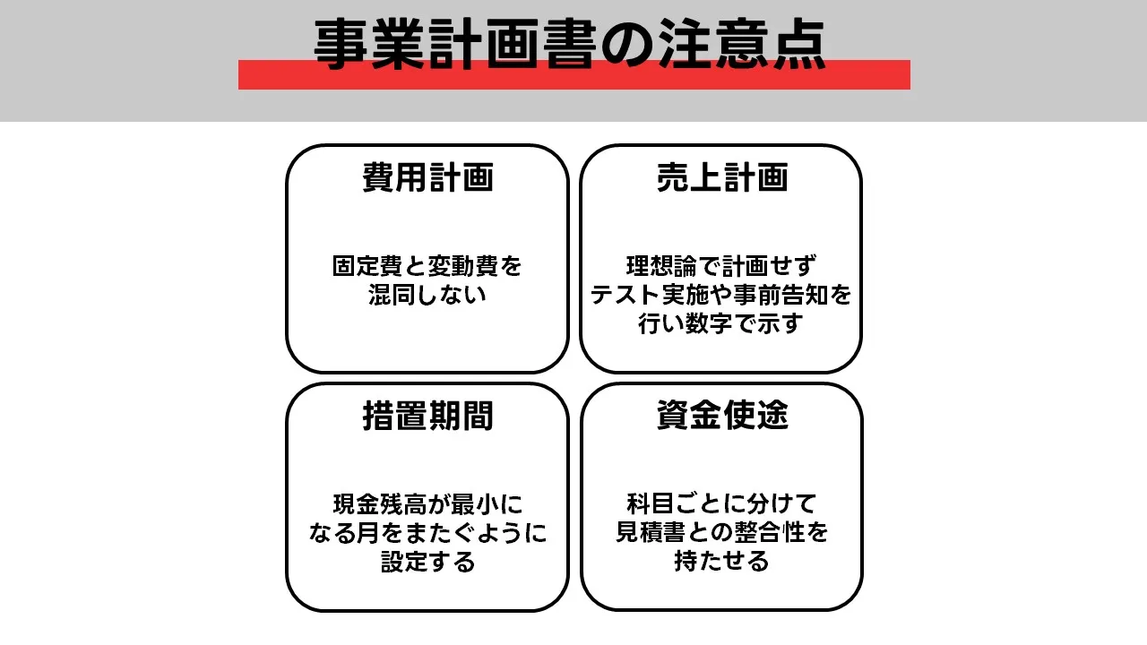 審査で止まりやすい論点:売上根拠の薄さ・費用計上の混在・資金使途の不整合・谷と据置のミスマッチ