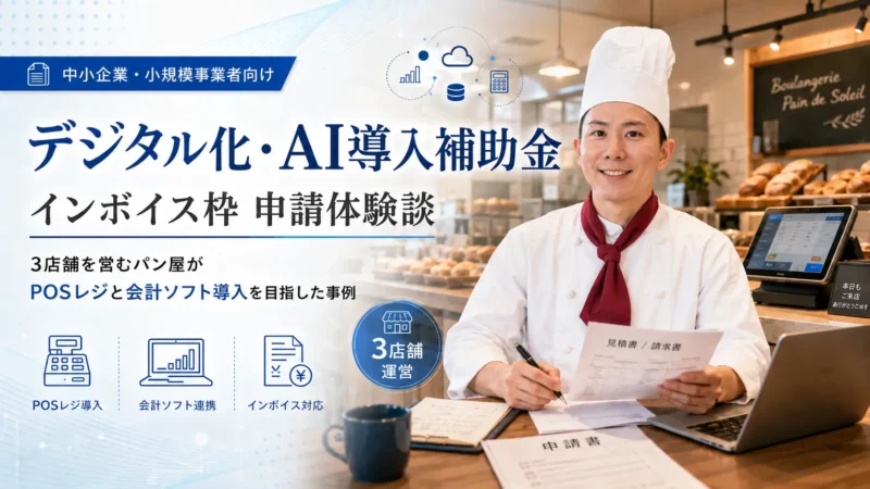 デジタル化・AI導入補助金 インボイス枠の申請体験談｜3店舗を営むパン屋がPOSレジと会計ソフト導入を目指した事例