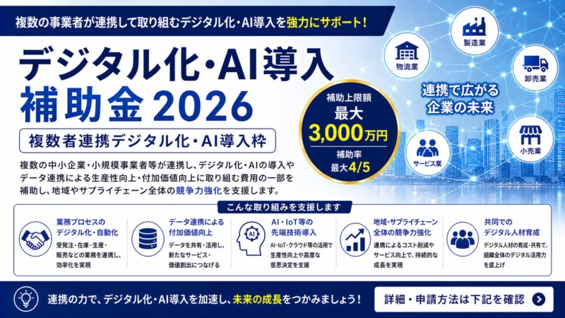 デジタル化・AI導入補助金2026 複数者連携デジタル化・AI導入枠