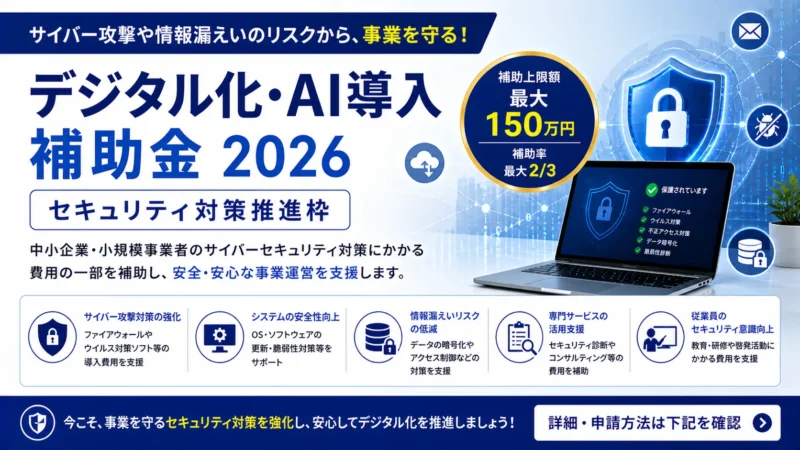 デジタル化・AI導入補助金 セキュリティ対策推進枠