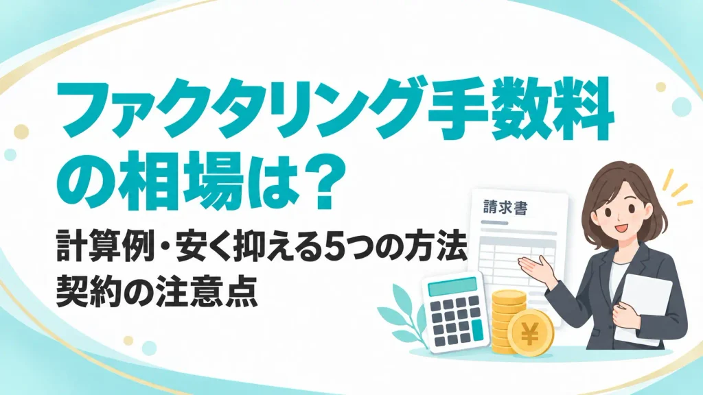 ファクタリング手数料の相場は？計算例・安く抑える5つの方法・契約の注意点