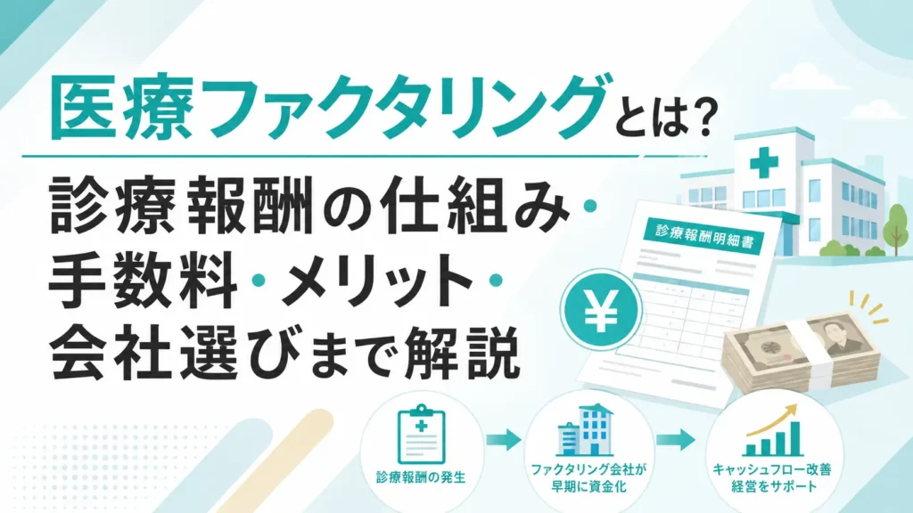 医療ファクタリングとは？診療報酬の仕組み・手数料・メリット・会社選びまで解説