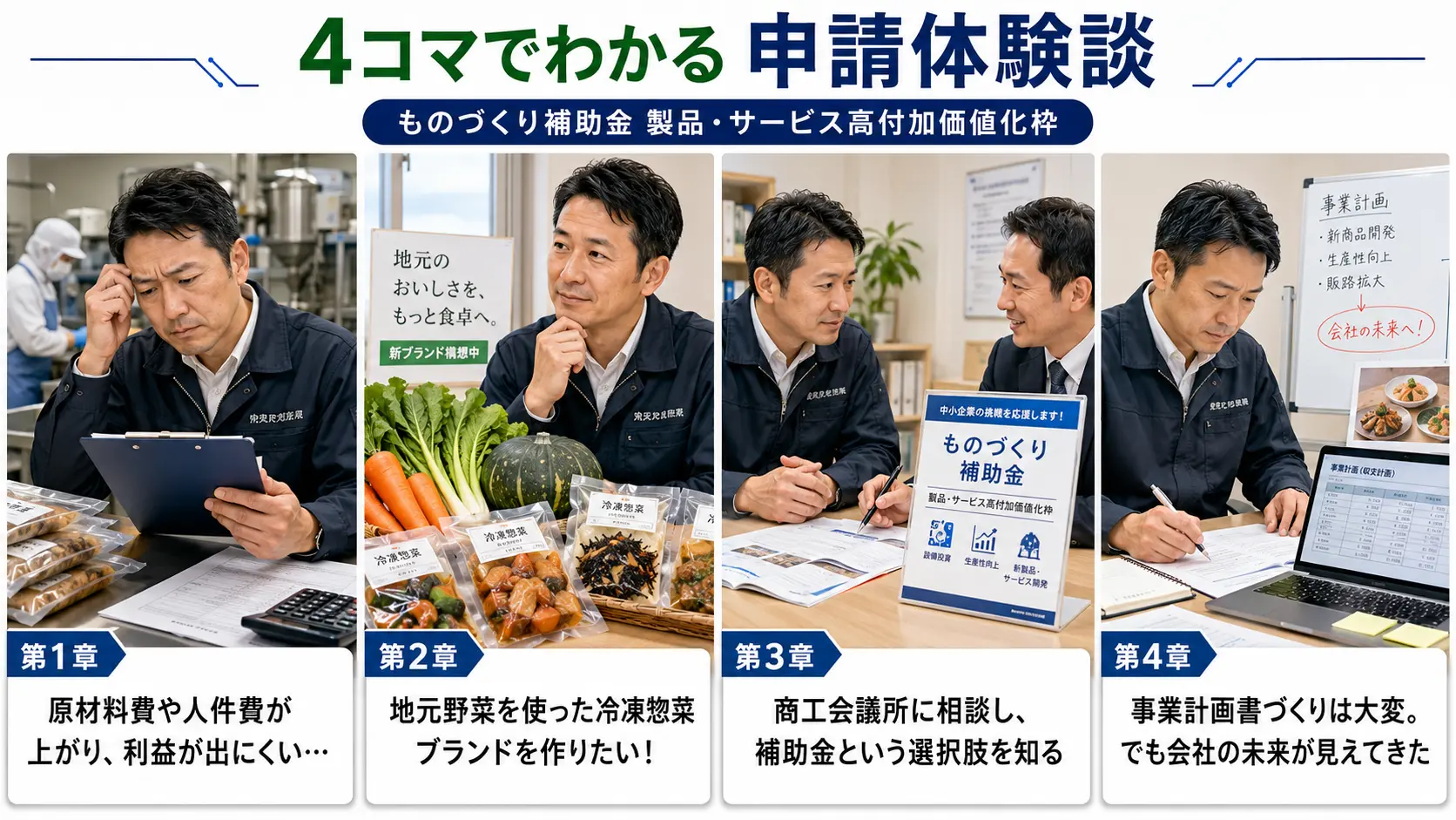 ものづくり補助金 製品・サービス高付加価値化枠に申請した体験談 下請け中心の食品加工会社が、自社ブランド開発に挑戦！
