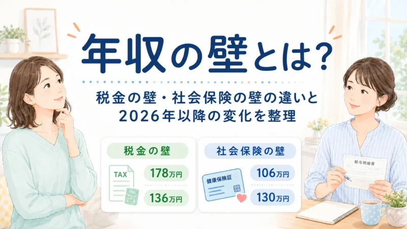 年収の壁とは？税金の壁・社会保険の壁の違いと2026年以降の変化を整理【給付付き税額控除との関係も解説】
