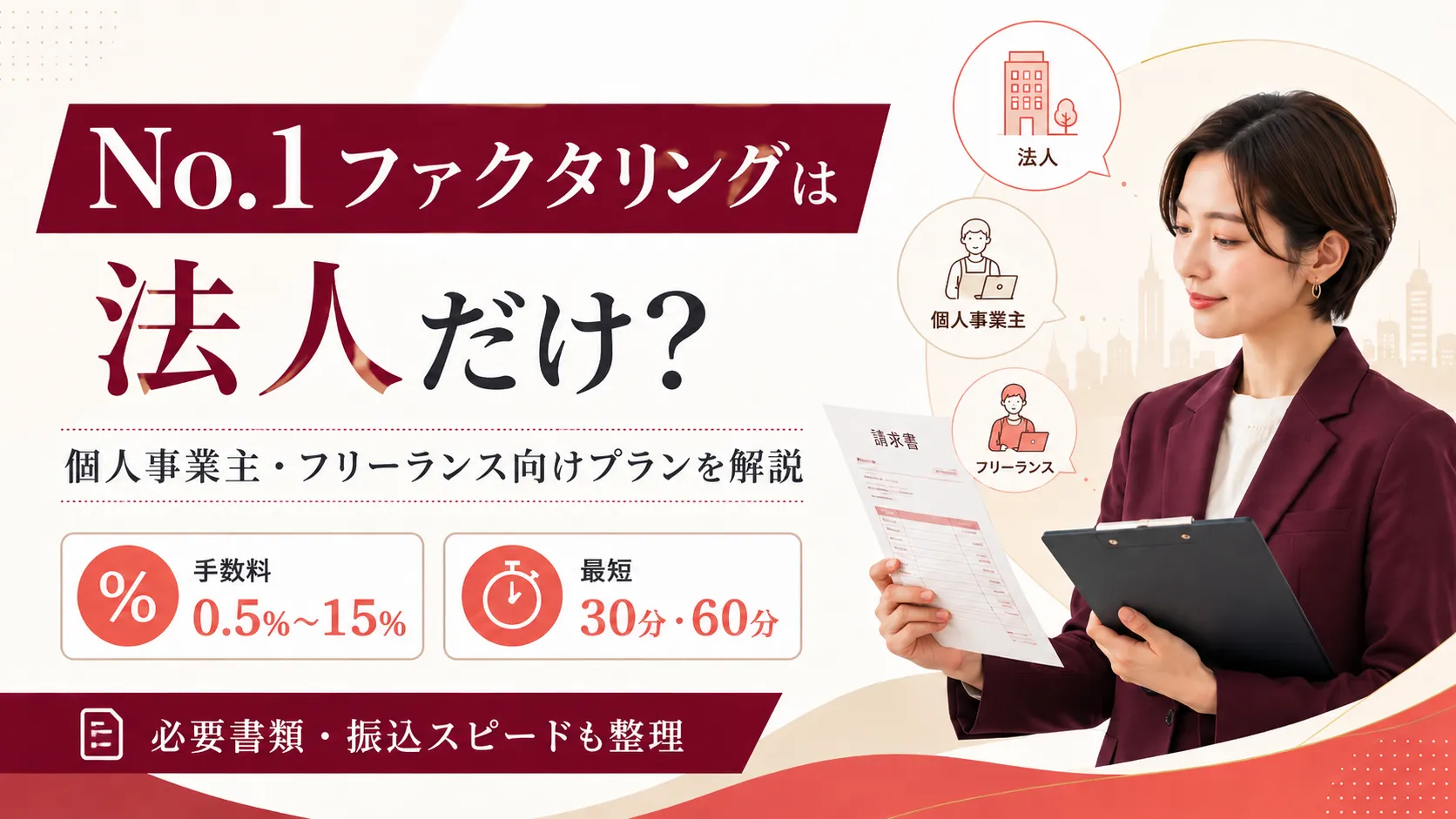 No.1ファクタリングの手数料・入金スピード・個人事業主向けプランを解説