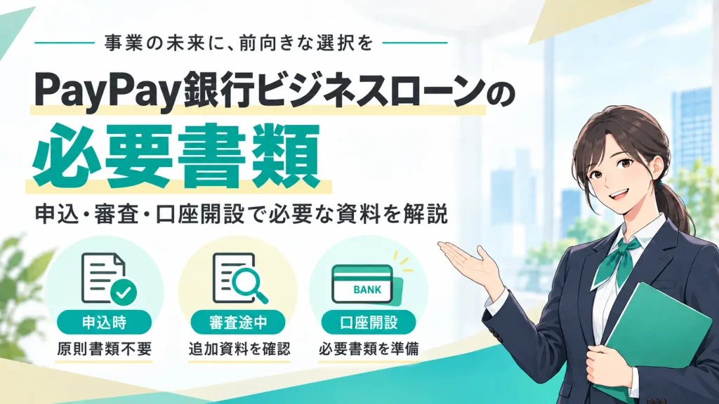 PayPay銀行ビジネスローンの必要書類｜申込・審査・口座開設で必要な資料を解説