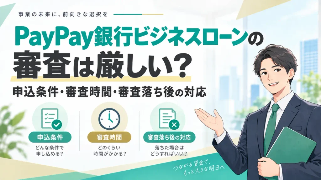 PayPay銀行ビジネスローンの審査は厳しい？申込条件・審査時間・審査落ち後の対応