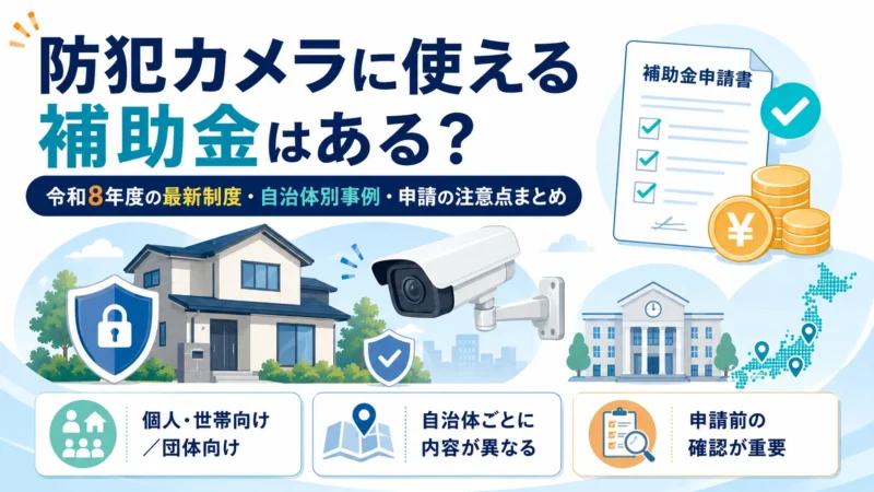 「防犯カメラに使える補助金はある？令和8年度の最新制度・自治体別事例・申請の注意点まとめ」