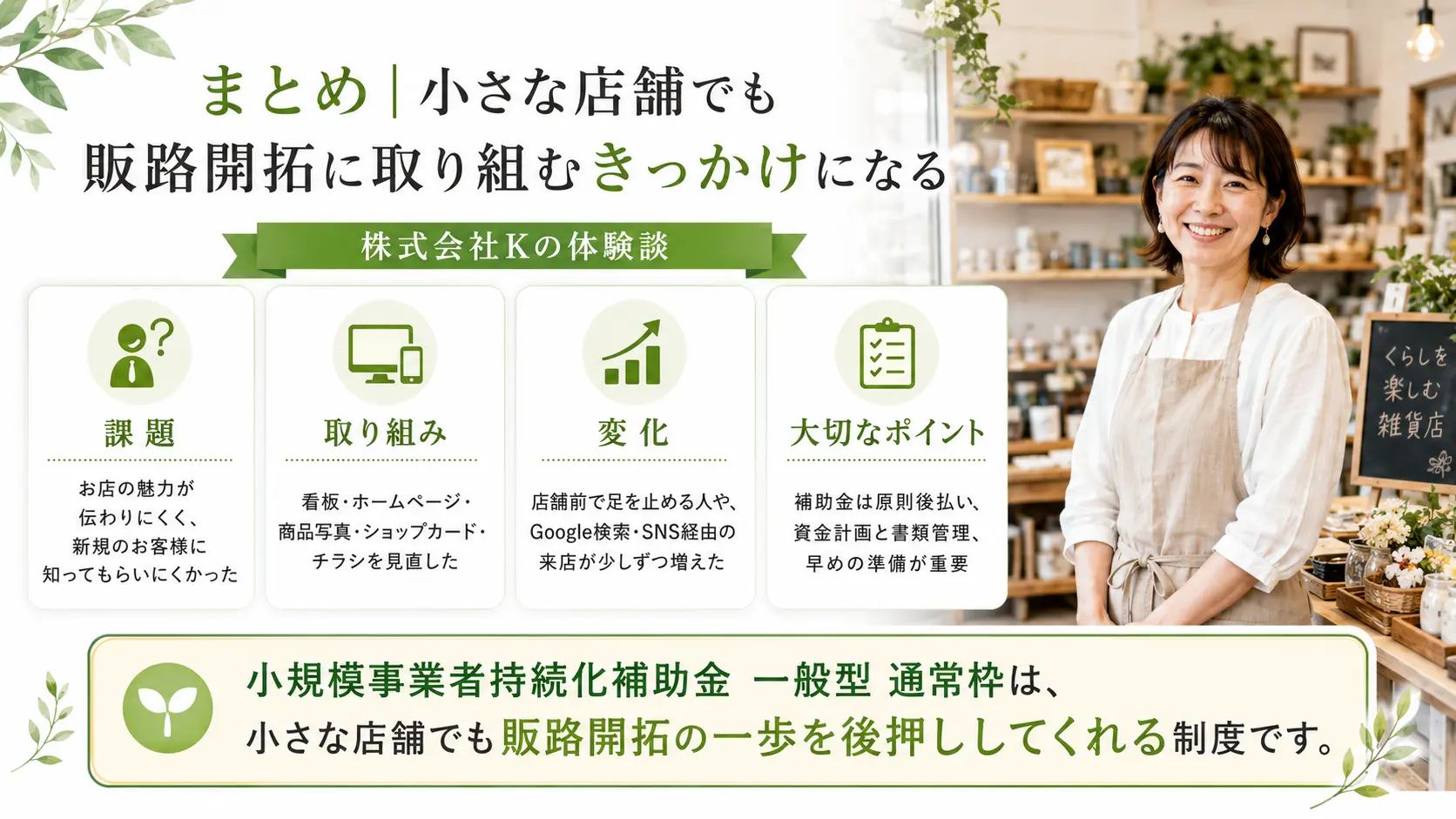 まとめ｜小さな店舗でも販路開拓に取り組むきっかけになる