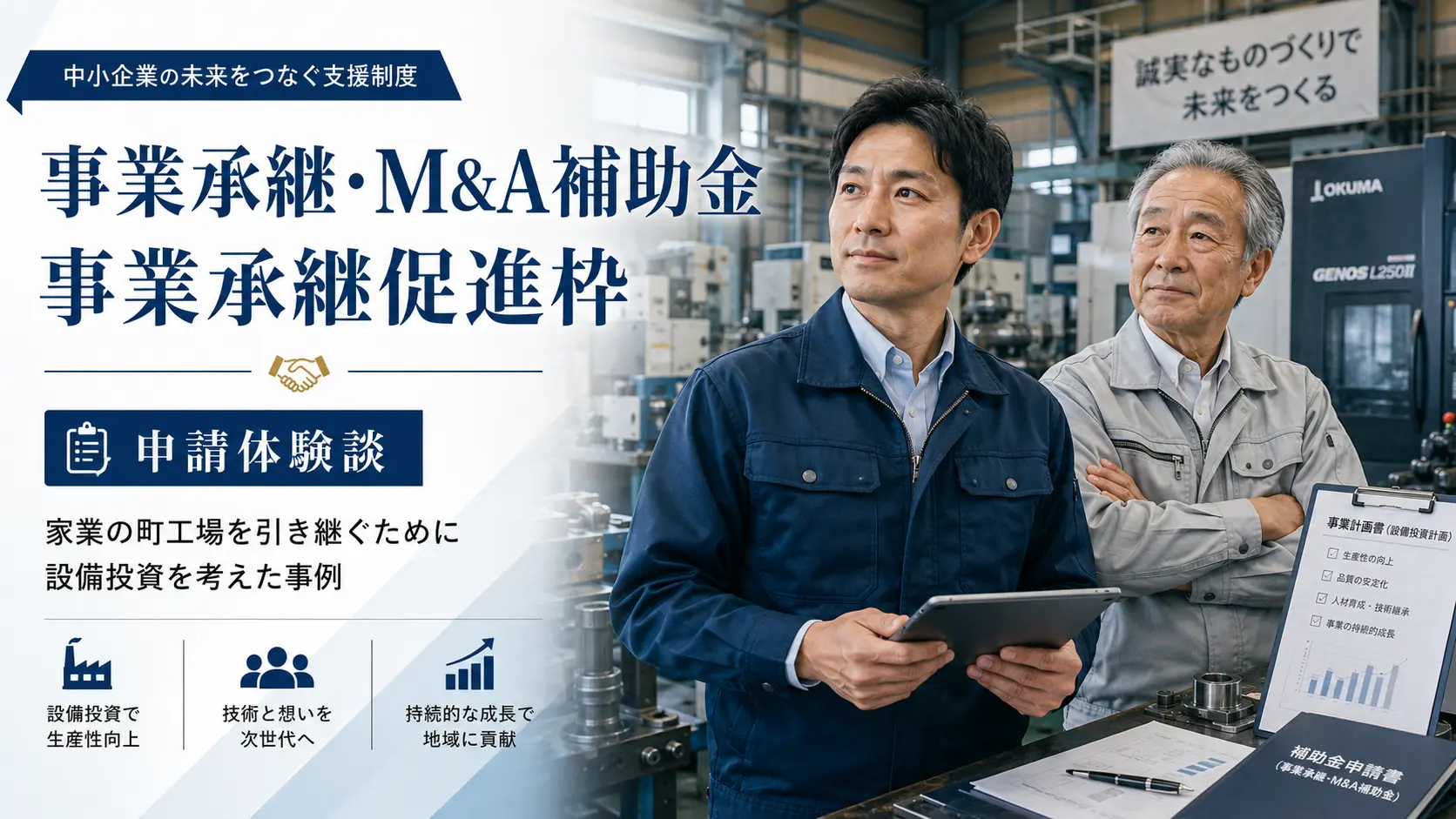 事業承継・M&A補助金 事業承継促進枠の申請体験談｜家業の町工場を引き継ぐために設備投資を考えた事例