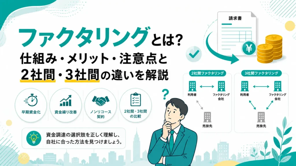 ファクタリングとは？仕組み・メリット・注意点と2社間・3社間の違いを解説