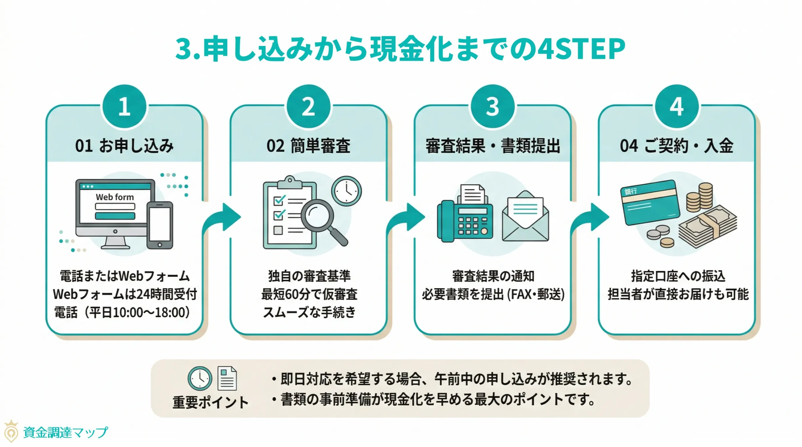 第3章：申し込みから現金化までの4STEP