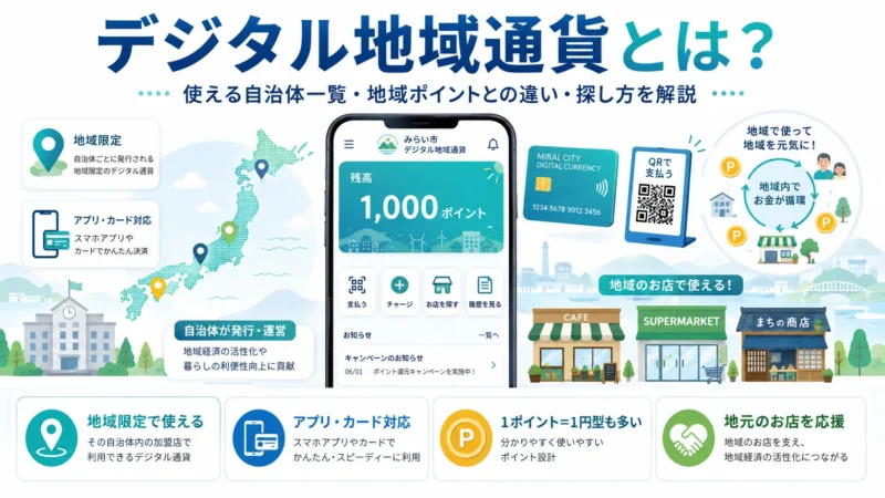 デジタル地域通貨とは？使える自治体一覧・地域ポイントとの違い・探し方を解説