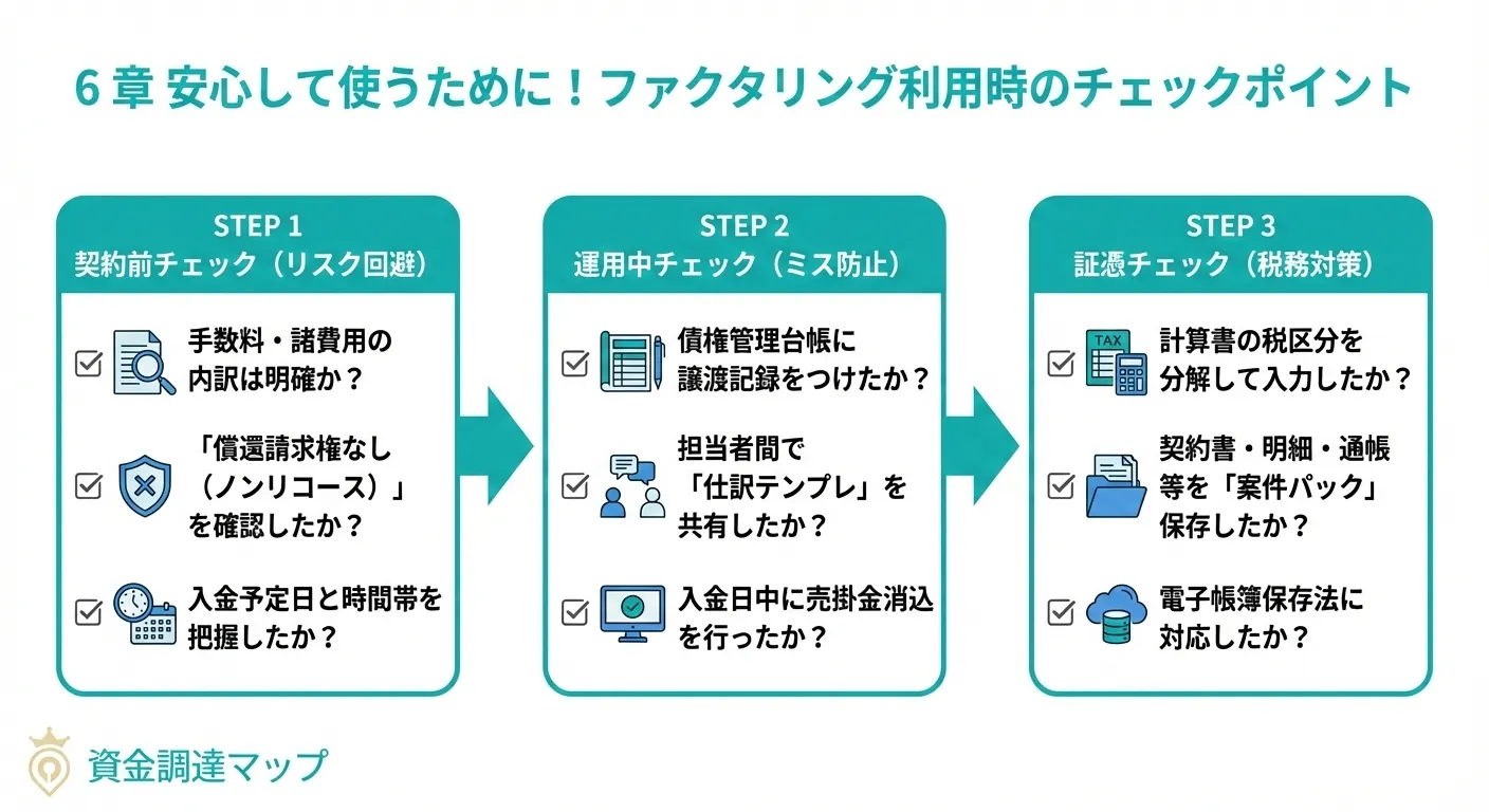 ファクタリング利用時のチェックポイント