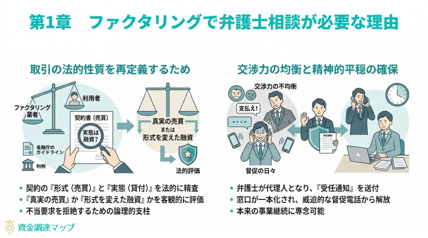 ファクタリングで弁護士相談が必要な理由