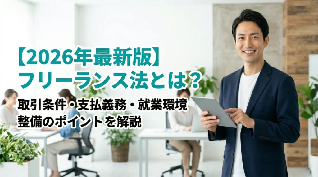 【2026年最新版】フリーランス法とは?取引条件・支払義務・就業環境整備のポイントをわかりやすく解説