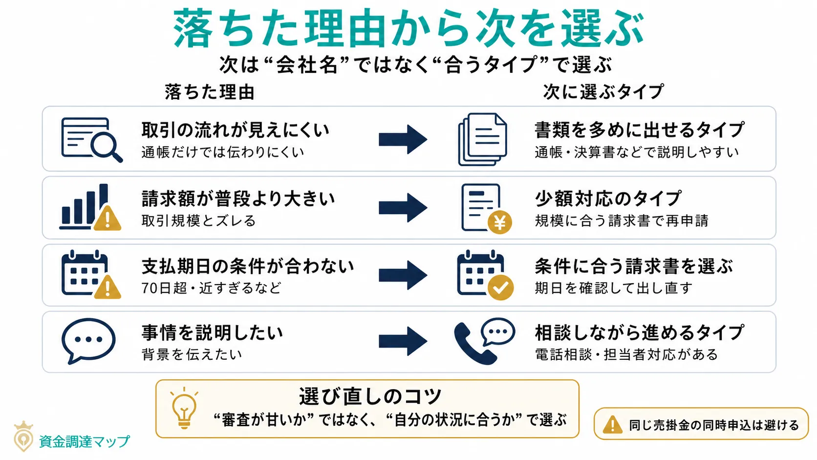 第6章 審査落ち後の選び直し方｜「なぜ落ちたか」から次のサービスを選ぶ