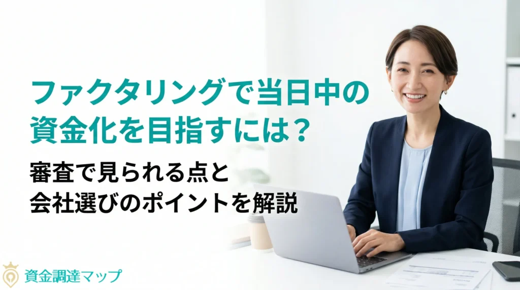 ファクタリングで当日中の資金化を目指すには?審査で見られる点と会社選びのポイントを解説