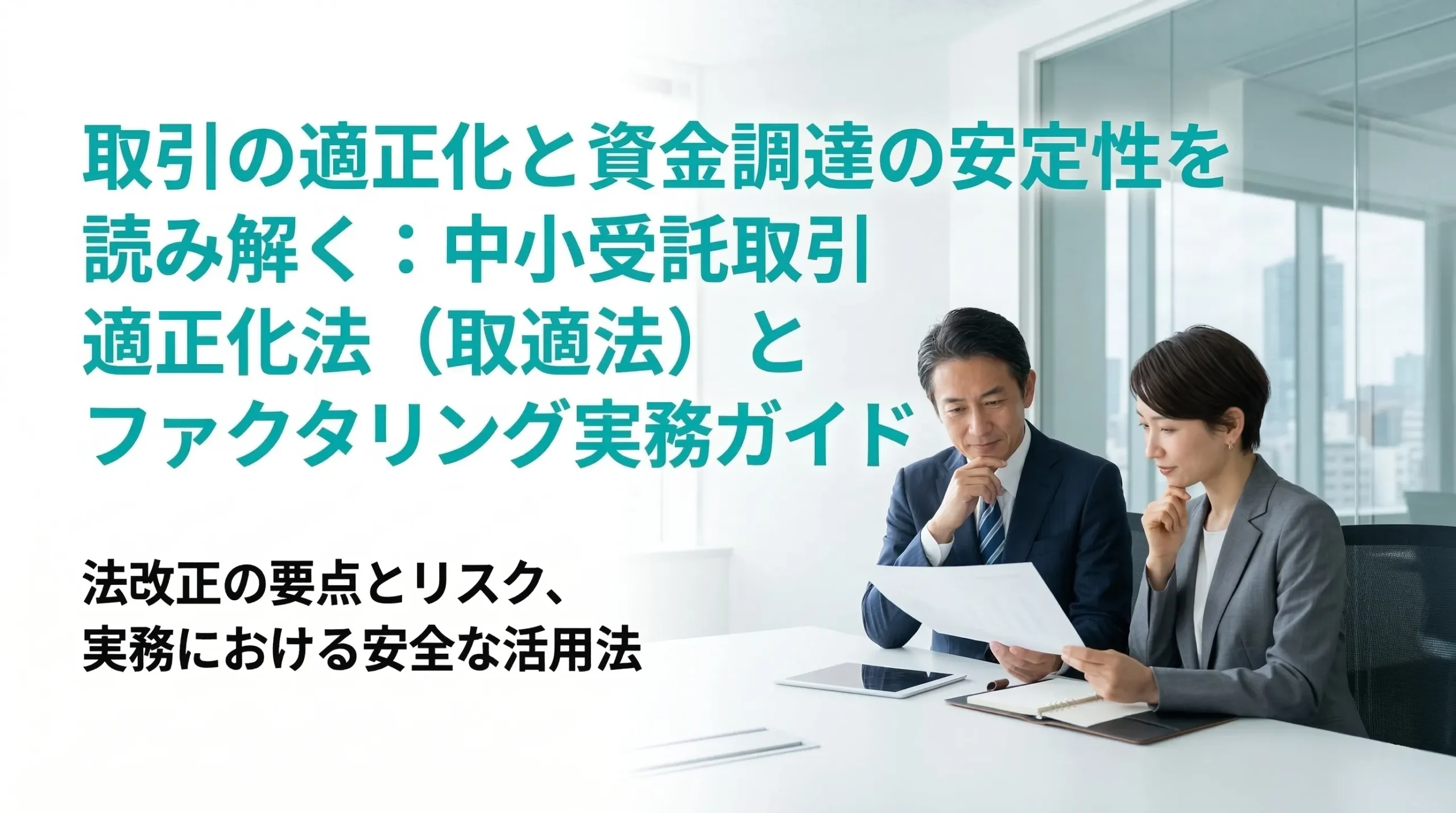 取引の適正化と資金調達の安定性を読み解く：中小受託取引適正化法（取適法）とファクタリング実務ガイド