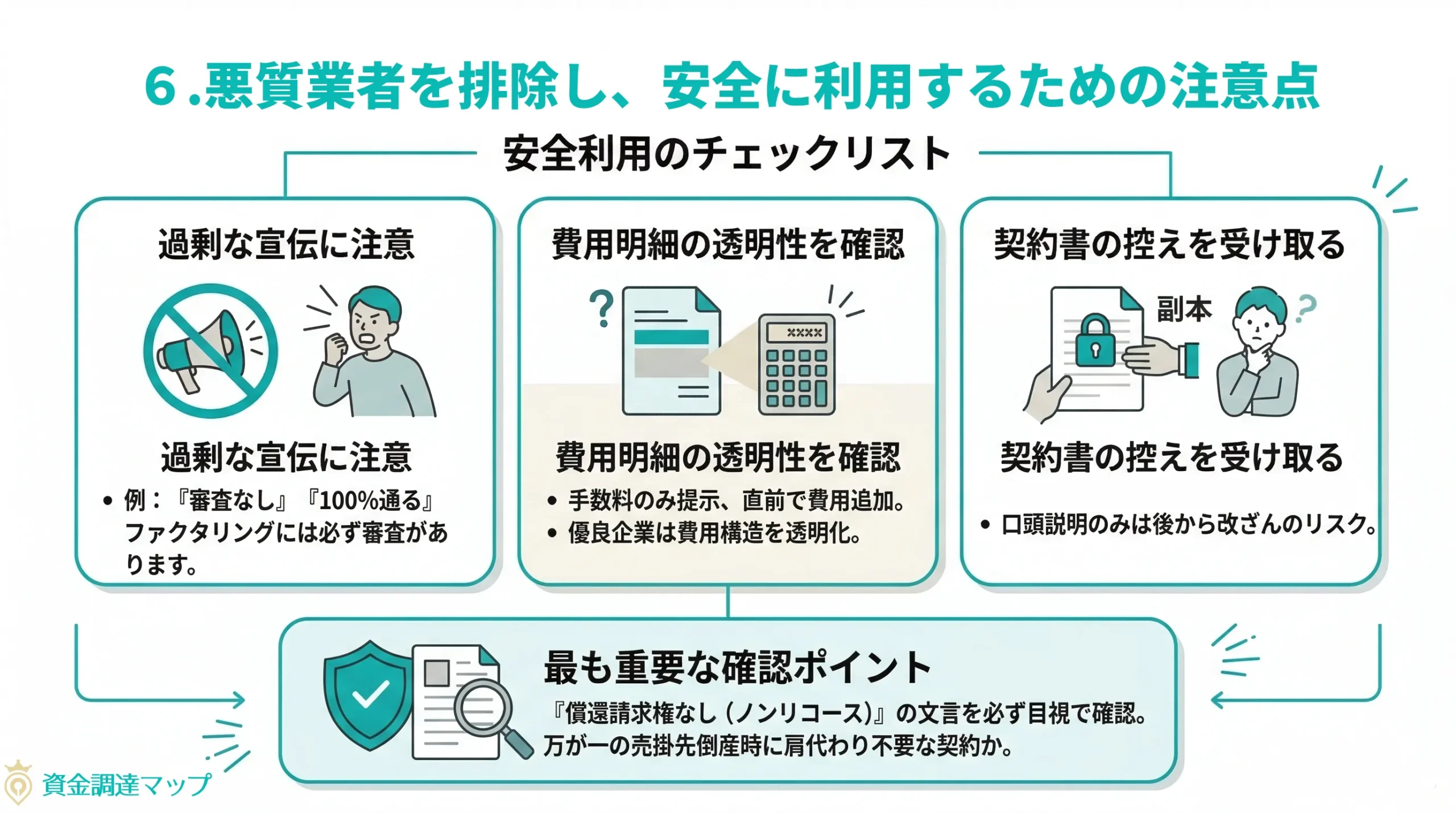 悪質業者を排除し、安全に利用するための注意点