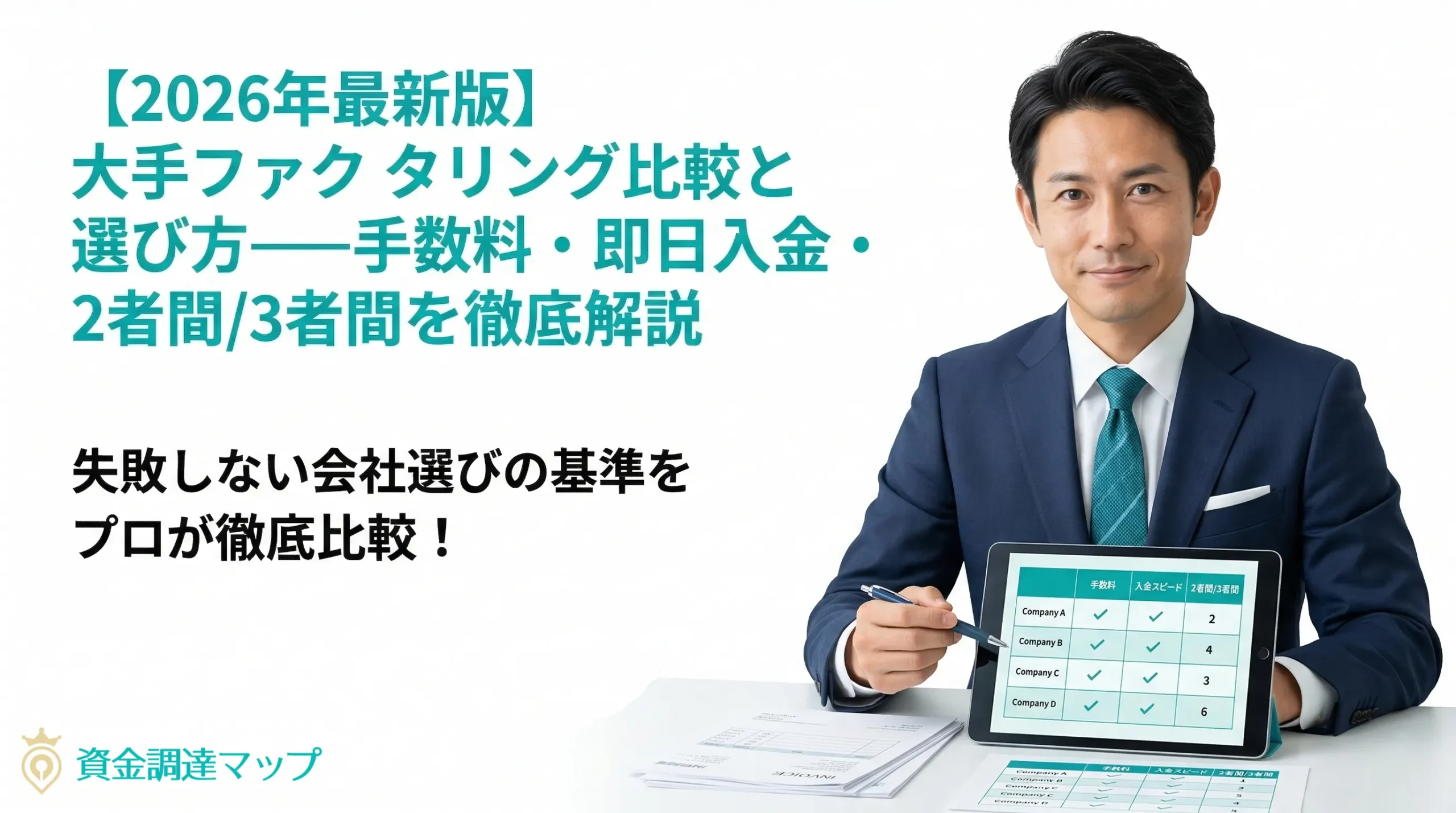【2026年最新版】大手ファクタリング比較と選び方――手数料・即日入金・2者間/3者間を徹底解説