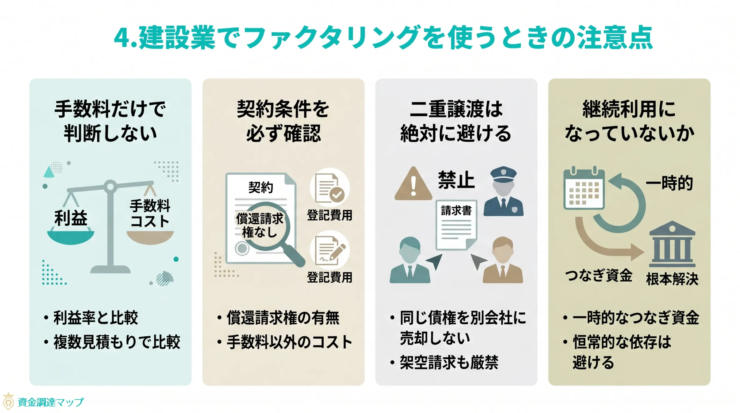 建設業でファクタリングを使うときの注意点