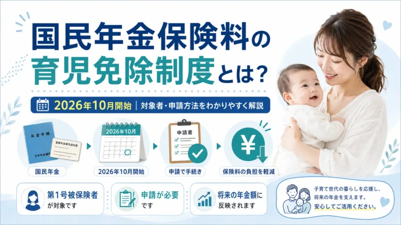 【情報先取り】国民年金保険料の育児免除制度とは？2026年10月開始の対象者・申請方法を解説