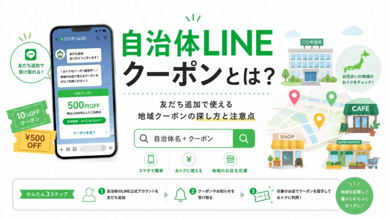 自治体LINEクーポンとは？友だち追加で使える地域クーポンの探し方と注意点